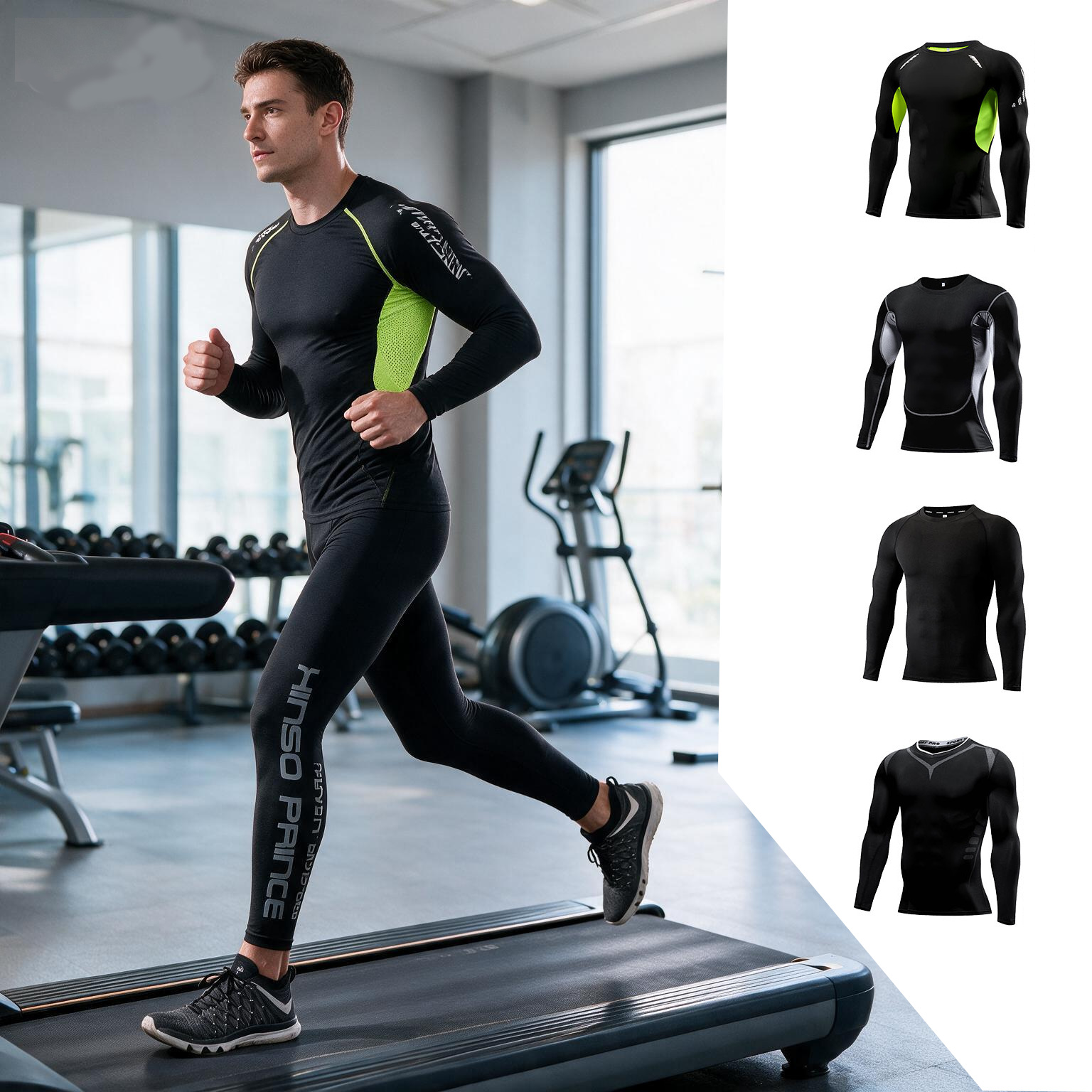 Yoga Fitness Set - Completo Sportivo a Compressione per Uomo