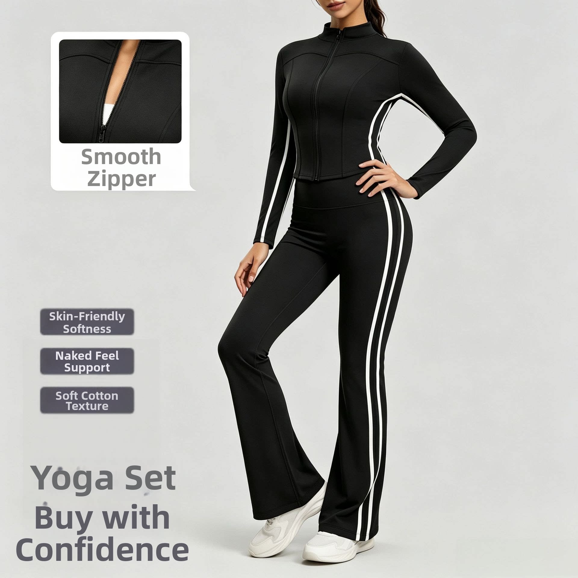 Yoga Fitness Set - Completo da Allenamento Autunnale a Righe